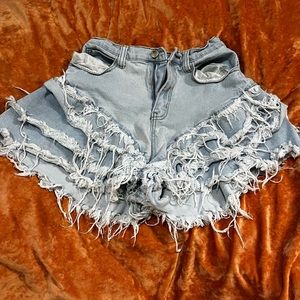 Roma Brand layered jean shorts